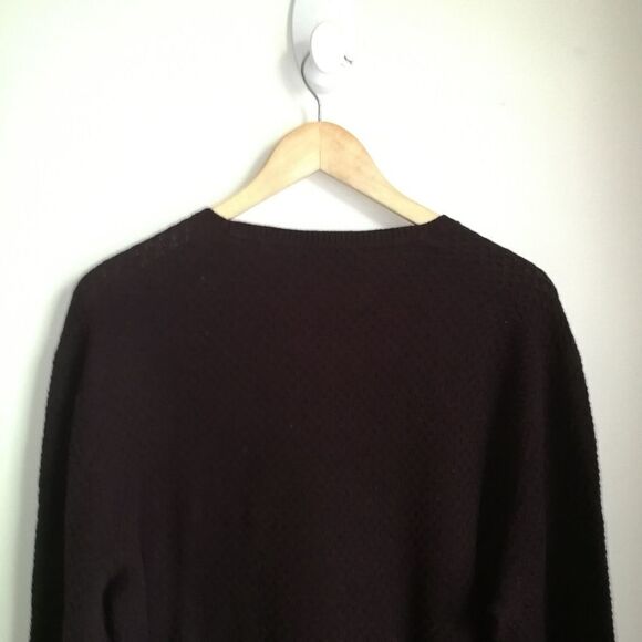 KARL LAGERFELD Burgundy Honeycoomb Cotton Knit Crewneck Sweater Size Medium - Picture 8 of 13